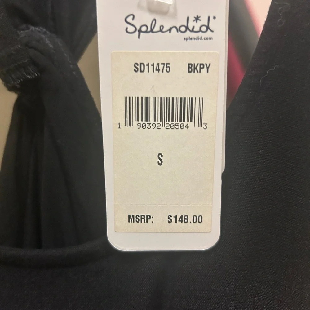 Splendid Black and Dusty Rose Ombre Dress Racerback Knotted-back NWT Size Small